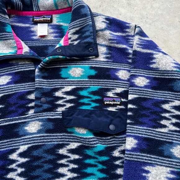 Patagonia Synchilla Snap T Fleece Pullover Jacket Men’s Small Nepali Dhoti - Picture 2 of 7